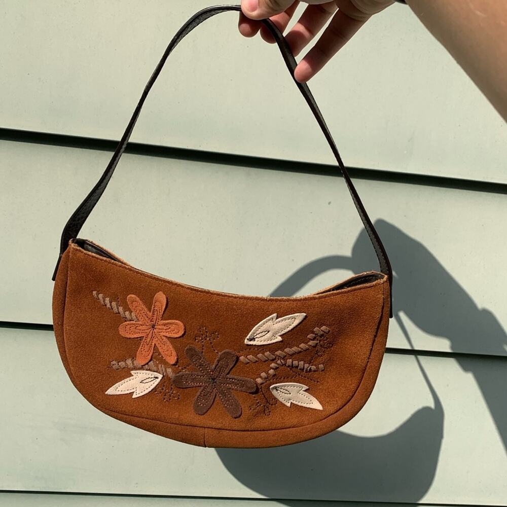 Fall themed leaf  suede mini bag small shoulder bag